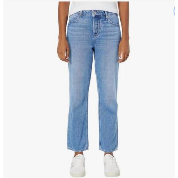 PAIGE Noella Straight Leg Jeans Coastline Medium Wash Soft Cotton Lyocell sz 26 - Picture 1 of 7